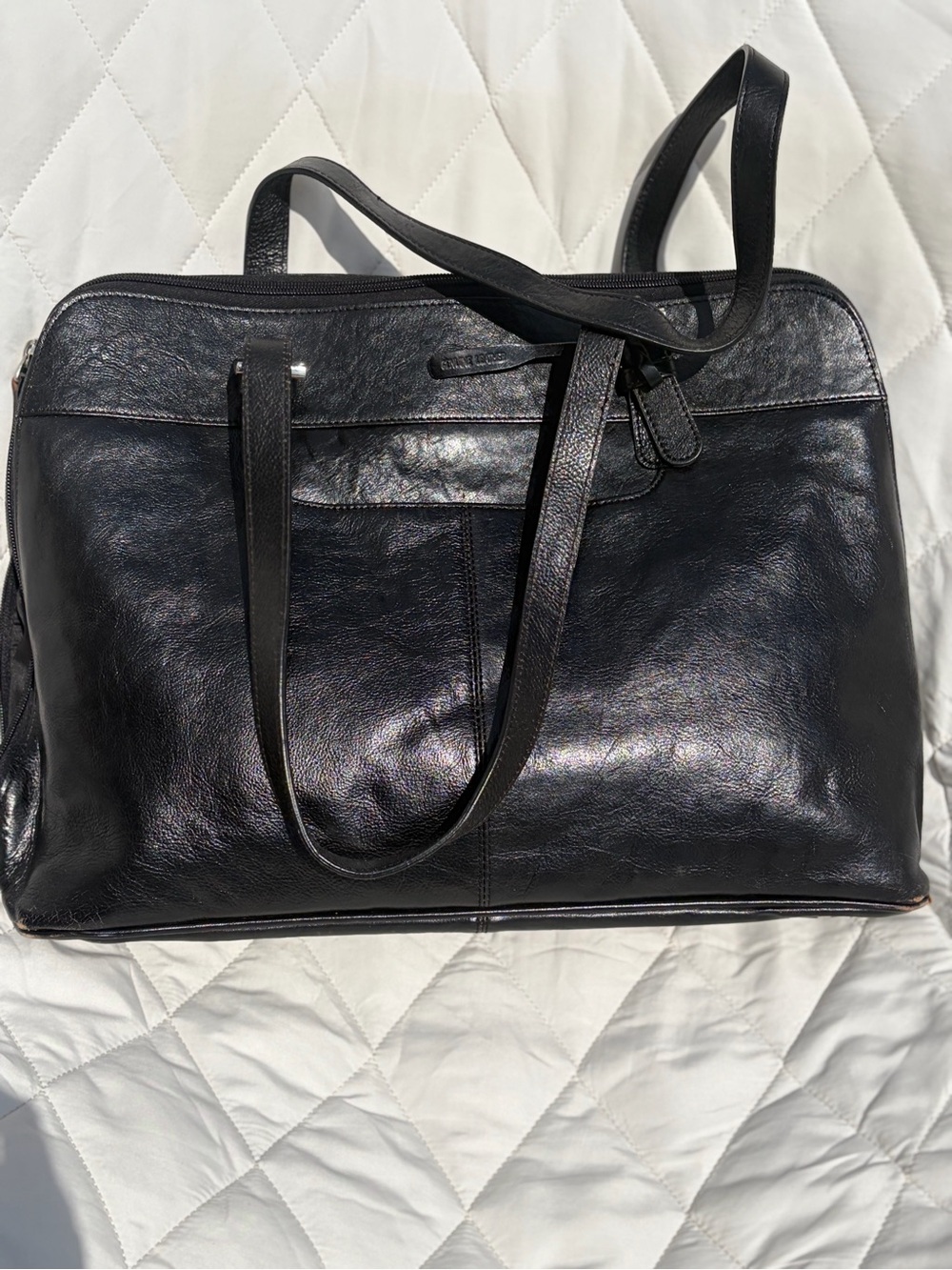 Black Genuine Leather Tote Bag
